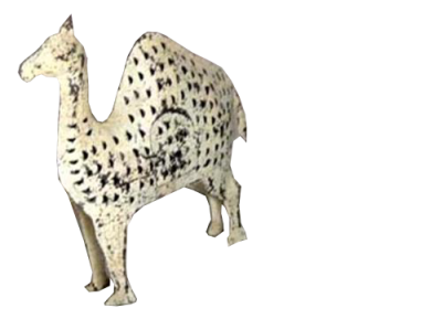 Cammello in ferro battuto, con sportello ,portacandela interno